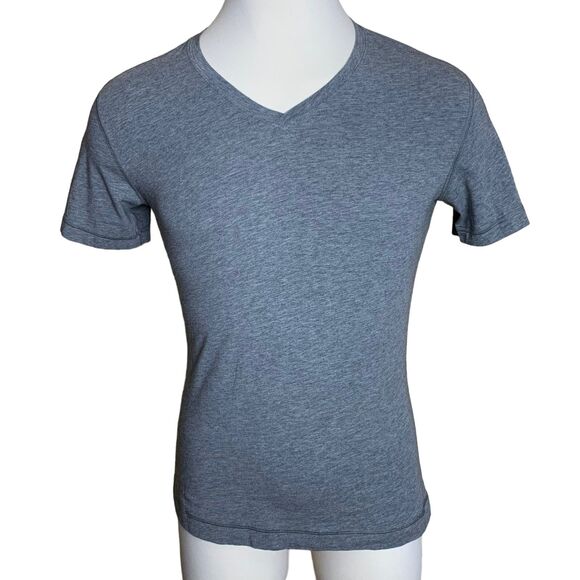 Lululemon Gray 5 Year Basic V Neck Heathered Core Tee Shirt Short Sleeves Medium - Picture 2 of 5